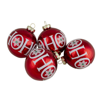 Northlight Ho Ho Ho Glass Ball 4-pc. Christmas Ornament