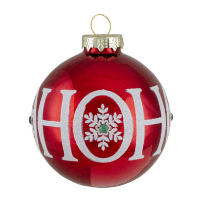 Northlight Ho Ho Ho Glass Ball 4-pc. Christmas Ornament