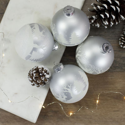 Northlight Glass Hanging Ball 4-pc. Christmas Ornament