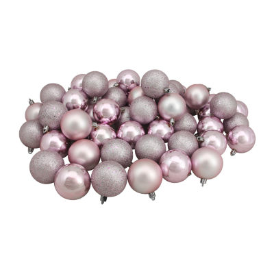 Northlight Pink 4-Finish Ball 60-pc. Christmas Ornament