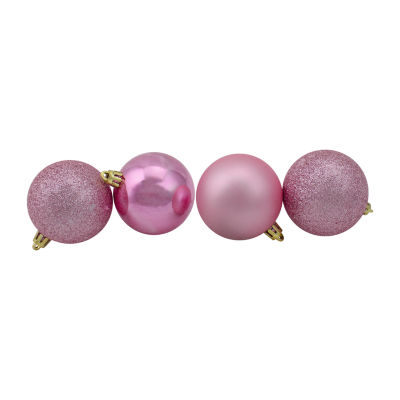 Northlight Pink 4-Finish Ball 60-pc. Christmas Ornament