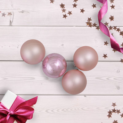 Northlight Pink Shiny And Ball 60-pc. Christmas Ornament