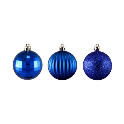 Northlight Blue 3-Finish Ball 100-pc. Christmas Ornament