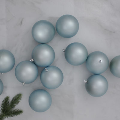 Northlight Blue Matte Ball 12-pc. Christmas Ornament