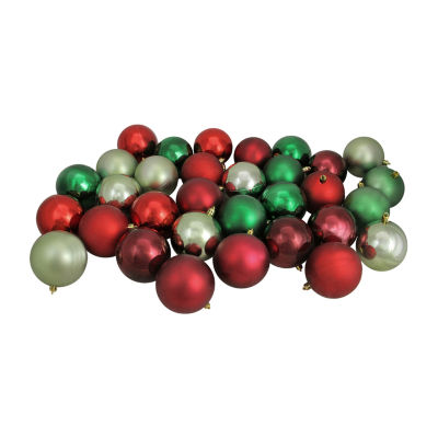 Northlight 2-Finish Red Ball 32-pc. Christmas Ornament