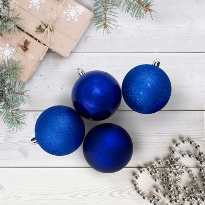 Northlight Blue 4-Finish Ball 32-pc. Christmas Ornament