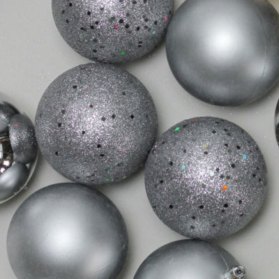 Northlight Gray 4-Finish Ball 32-pc. Christmas Ornament