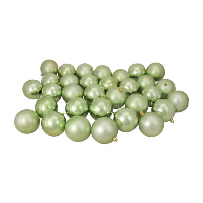 Northlight Green 2-Finish Ball 32-pc. Christmas Ornament