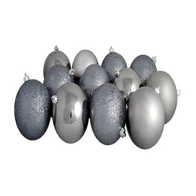 Northlight Gray 4-Finish Ball 12-pc. Christmas Ornament