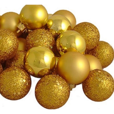 Northlight Gold 4-Finish Ball -pc. Christmas Ornament