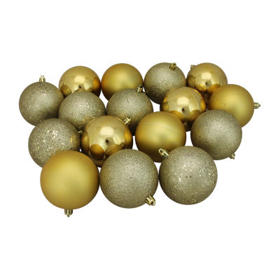 Northlight Gold 4-Finish Ball 16-pc. Christmas Ornament