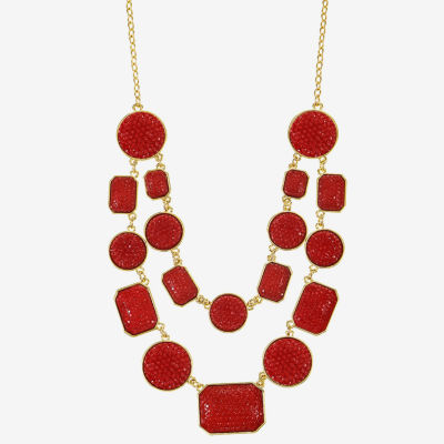Mixit Gold Tone Womens 17 Inch Statement Necklace