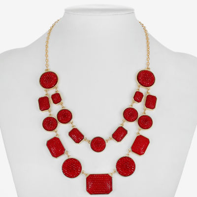 Mixit Gold Tone Womens 17 Inch Statement Necklace