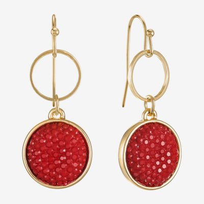 Mixit Gold Tone Womens Drop Earrings