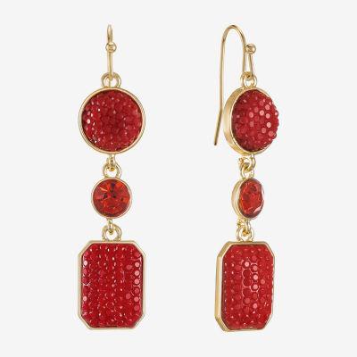 Mixit Gold Tone Womens Drop Earrings