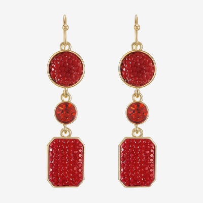 Mixit Gold Tone Womens Drop Earrings