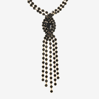 Mixit Gold Tone & Black Womens Black 17 Inch Pendant Necklaces