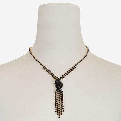 Mixit Gold Tone & Black Womens Black 17 Inch Pendant Necklaces