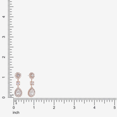 Monet Jewelry Timless Rose Gold Glass Drop Earrings