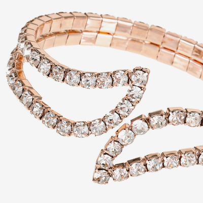 Monet Jewelry Timless Rose Gold Womens Glass Cuff Bracelet