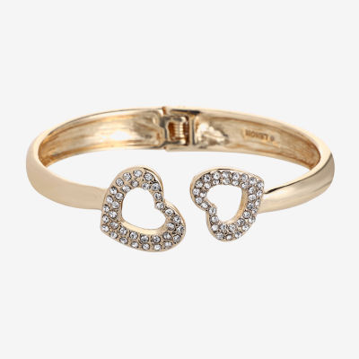 Monet Jewelry Gold Tone Womens Glass Cuff Bracelet