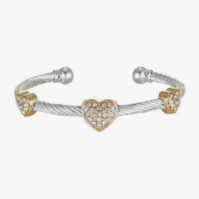 Monet Jewelry Two Tone Womens Glass Cuff Bracelet