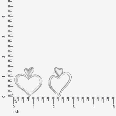 Liz Claiborne Large Open Heart Drop Earrings