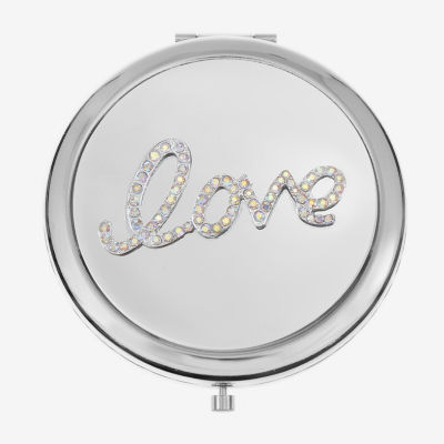 Monet Jewelry Silver Tone Love Silver Tone Compact Mirror