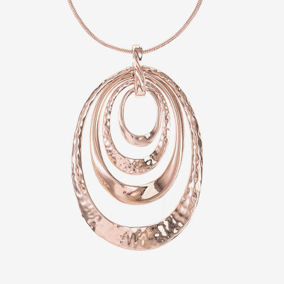 Liz Claiborne Pendant Necklace And Drop Earring Rose Tone 2-pc. Jewelry Set