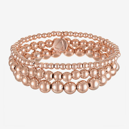 Liz Claiborne 3 Row Womens Stretch Bracelet, One Size, Pink