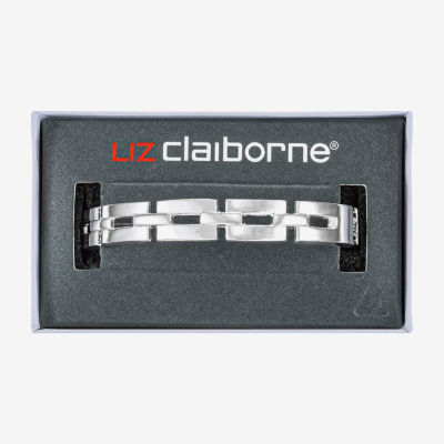 Liz Claiborne Womens Silver Tone Square Bangle Bracelet