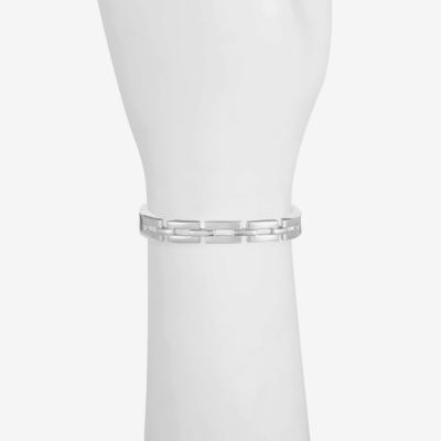 Liz Claiborne Womens Silver Tone Square Bangle Bracelet