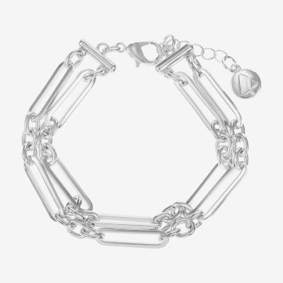 Liz Claiborne Layered Womens Gold Tone Solid Link Bracelet