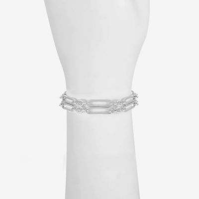 Liz Claiborne Layered Womens Gold Tone Solid Link Bracelet