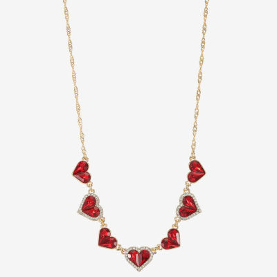 Monet Jewelry Womens Red 17 Inch Collar Necklace