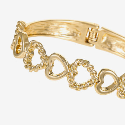 Monet Jewelry Gold Tone Heart Bangle Bracelet