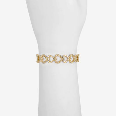Monet Jewelry Gold Tone Heart Bangle Bracelet