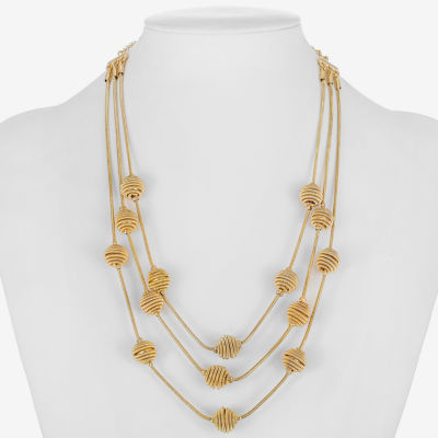Monet Jewelry Womens Gold Tone 20 Inch Strand Necklace