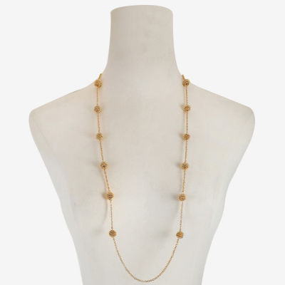 Monet Jewelry Womens Gold Tone 36 Inch Strand Necklace