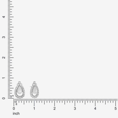 Monet Jewelry Timeless Glass Simulated Pearl 21mm Stud Earrings