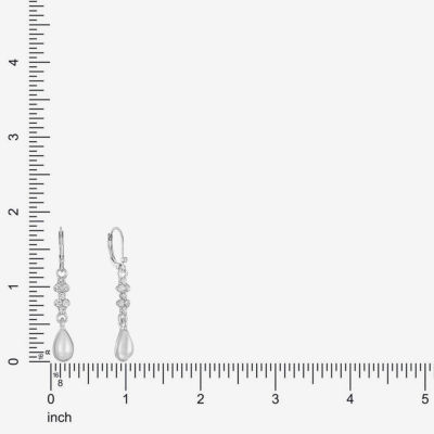 Monet Jewelry Timeless Womens Glass Simulated Pearl Drop Earrings