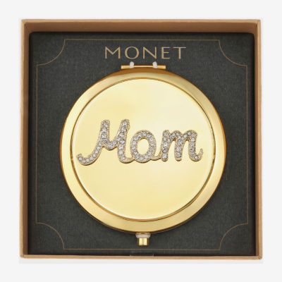 Monet Jewelry Mom Gold Tone Compact Mirror