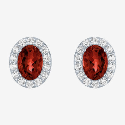 Gemstone Oval Sterling Silver 10mm Oval Stud Earrings