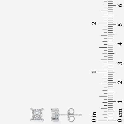 (I / I1) 1 CT. T.W. Lab Grown White Diamond 10K White Gold Stud Earrings