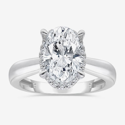 3 1/7 Ct.T.W. (I / I1) Womens Ct. T.W. Lab Grown White Diamond 14K Gold Oval Halo Engagement Ring