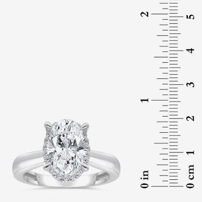 3 1/7 Ct.T.W. (I / I1) Womens Ct. T.W. Lab Grown White Diamond 14K Gold Oval Halo Engagement Ring