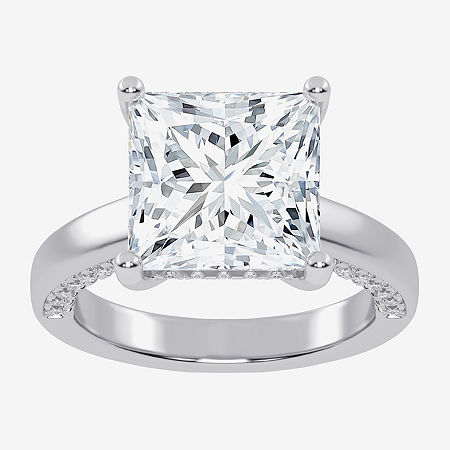 5 1/2 CT. T.W. Lab-Grown (G-H / Vs2-Si1) Diamond Princess-cut Solitaire Engagement Ring in 14K Gold, 8, White