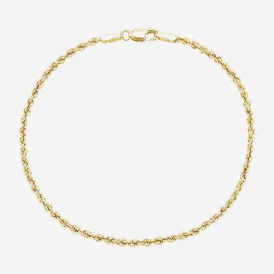 10K Gold / Inch Hollow Rope Chain Bracelet