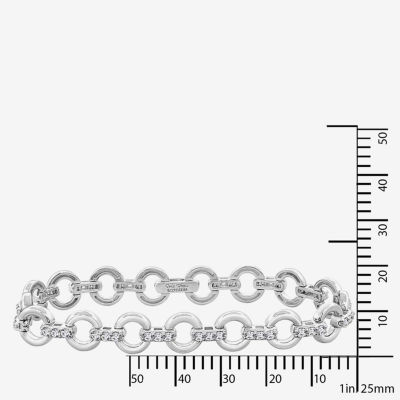 Diamonart Sterling Silver 7.25 Inch Circle Link Bracelet