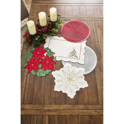 Homewear Portia Poinsettia Cutwork 4-pc. Placemats